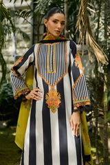 3-PC Unstitched Printed Lawn