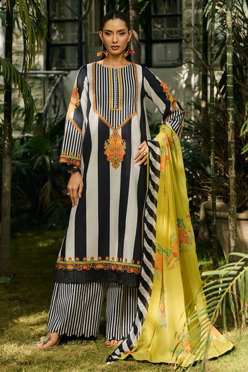 3-PC Unstitched Printed Lawn