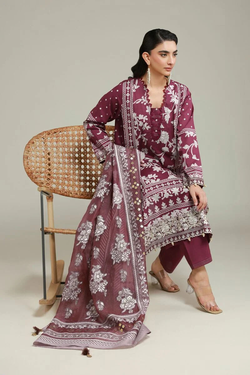 Embroidered | Cambric Fabrics 3 Piece